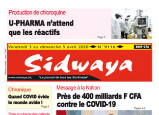 Une Sidwaya du 03 04 2020
