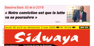 Une Sidwaya du 30-04 au 03-05-2020
