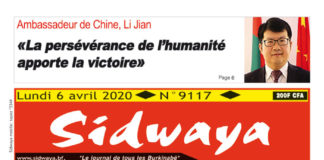 Une Sidwaya du 06 avril 2020
