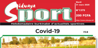 Une Sidwaya Sport du 31 mars 2020