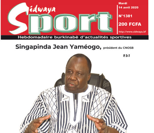 Une Sidwaya Sport du 14 avril 2020