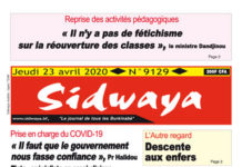 Une sidwaya du 23 04 2020