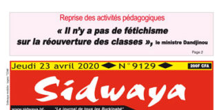 Une sidwaya du 23 04 2020