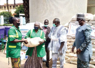 Lutte contre le COVID-19 : La Brigade verte reçoit des vivres et du matériel de protection
