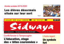 Une sidwaya du 28 05 2020