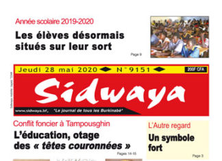 Une sidwaya du 28 05 2020