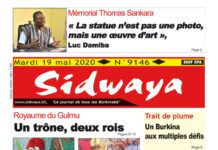 Une Sidwaya du 19 mai 2020
