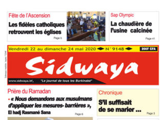 Une sidwaya du 22 05 2020