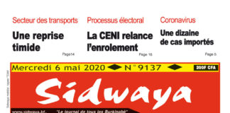 Une Sidwaya du 06 mai 2020