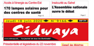Une Sidwaya du 18 06 2020