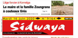 Une sidwaya du 16-06-2020