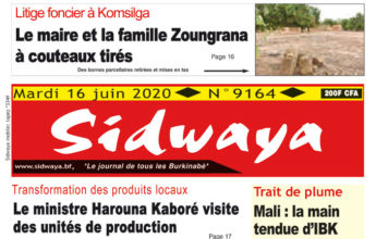 Une sidwaya du 16-06-2020