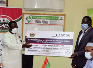 COVID-19: la Chambre des mines apporte 15 millions F CFA