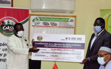 COVID-19: la Chambre des mines apporte 15 millions F CFA