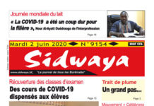 Une sidwaya du 02 06 2020