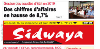 Une sidwaya du 26 06 2020