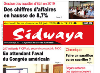 Une sidwaya du 26 06 2020