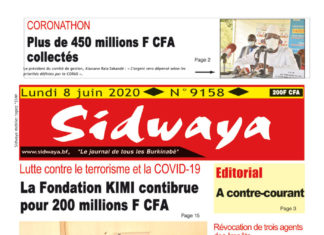 Une Sidwaya du 08 juin 2020