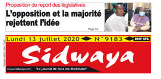 Une Sidwaya du 13 07 2020