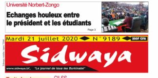 Une Sidwaya du 21-07-2020