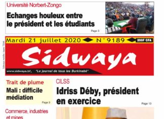 Une Sidwaya du 21-07-2020