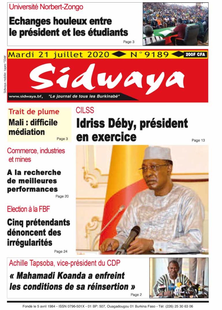 Une Sidwaya du 21-07-2020