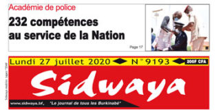 Une Sidwaya du 27 07 2020