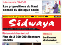 Une du 29-07-2020