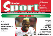Une Sidwaya Sport du 28 juillet 2020
