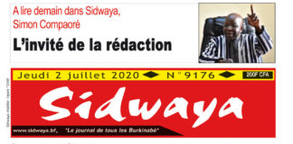 Une Sidwaya du jeudi 02 juillet 2020