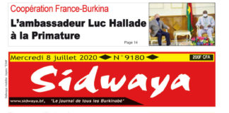 Une Sidwaya du mercredi 08 juillet 2020