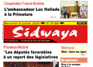 Une Sidwaya du mercredi 08 juillet 2020