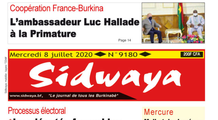 Une Sidwaya du mercredi 08 juillet 2020