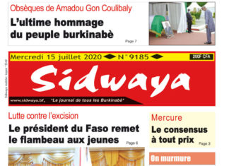 Une Sidwaya du 15 juillet 2020