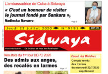 Une Sidwaya du 23 juillet 2020