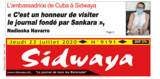 Une Sidwaya du 23 juillet 2020