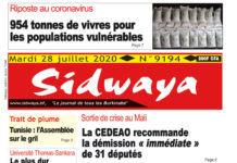 Une Sidwaya du 28 juillet 2020
