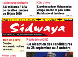 Une Sidwaya du 11 08 2020