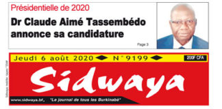 Une sidwaya du 06 08 2020