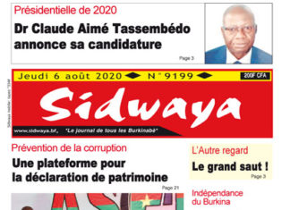 Une sidwaya du 06 08 2020