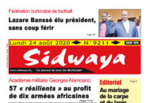 Une sidwaya du 24 08 2020