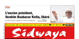 Une Sidwaya du vendredi 28 au dimanche 30 août 2020