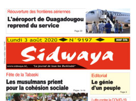 Une Sidwaya du 03 août 2020