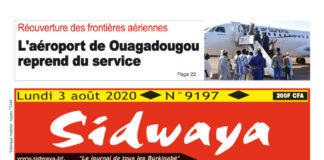 Une Sidwaya du 03 août 2020