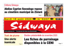 Une du 18-08-2020