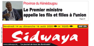 Une Sidwaya du 14 08 2020