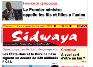 Une Sidwaya du 14 08 2020