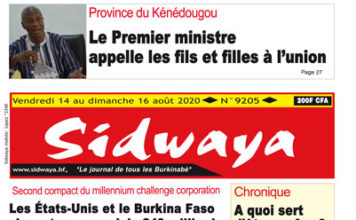 Une Sidwaya du 14 08 2020