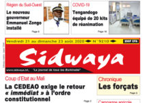 Une du 21-08-2020