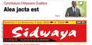 Une Sidwaya du 07 au 09 août 2020